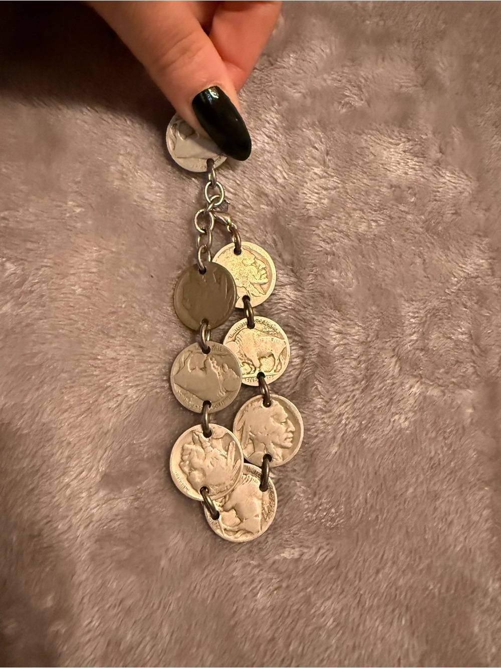 Vintage Buffalo Nickel Coin Bracelet - Silver Tone